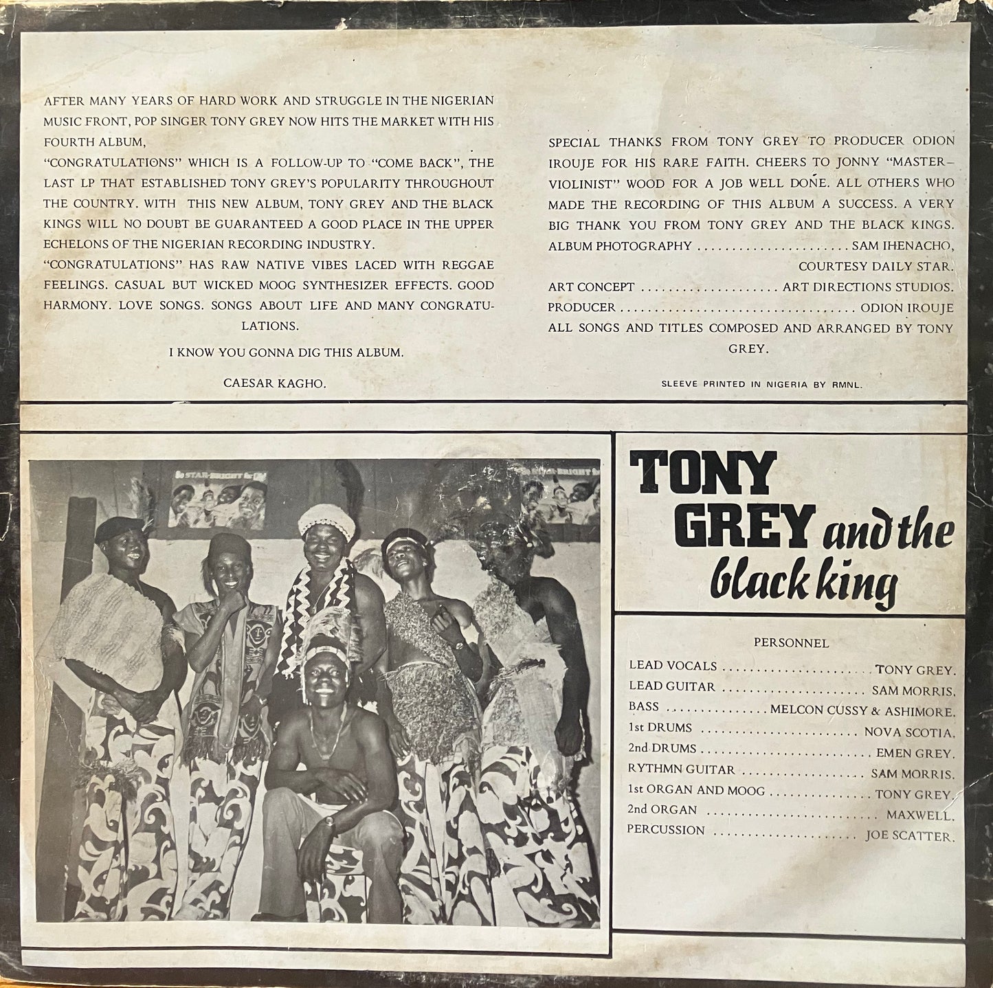 Tony Grey And The Black Kings / Congratulations