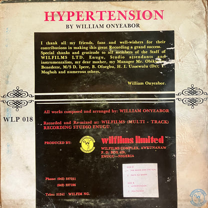 William Onyeabor / Hypertension