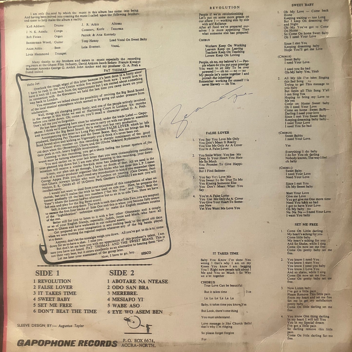 Pat Thomas And The Sweet Beans / False Lover